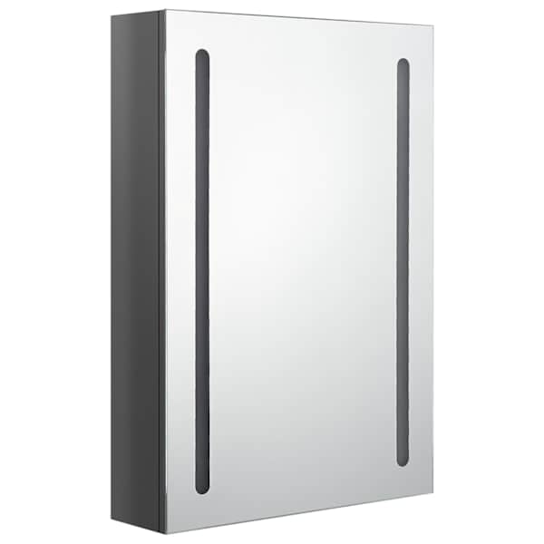 LED vannitoa peegelkapp, säravhall, 50 × 13 × 70 cm