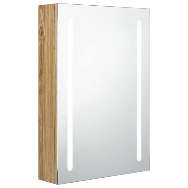 LED vannitoa peegelkapp, tamm, 50 × 13 × 70 cm