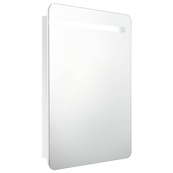 LED vannitoa peegelkapp, valge, 60 × 11 × 80 cm