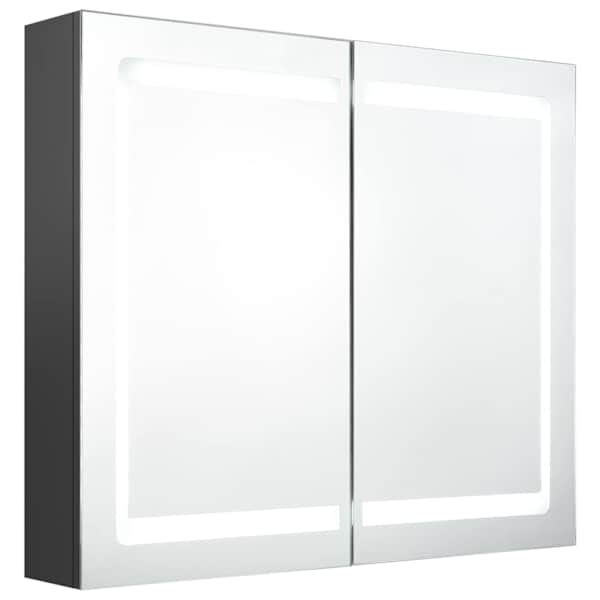 LED vannitoa peegelkapp, hall, 80 × 12 × 68 cm
