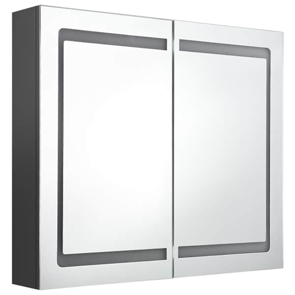 LED vannitoa peegelkapp, hall, 80 × 12 × 68 cm