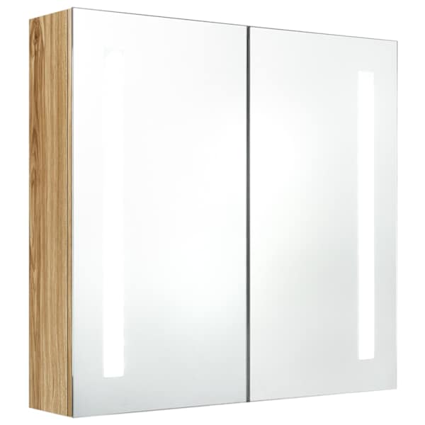 LED vannitoa peegelkapp, tamm, 62 × 14 × 60 cm