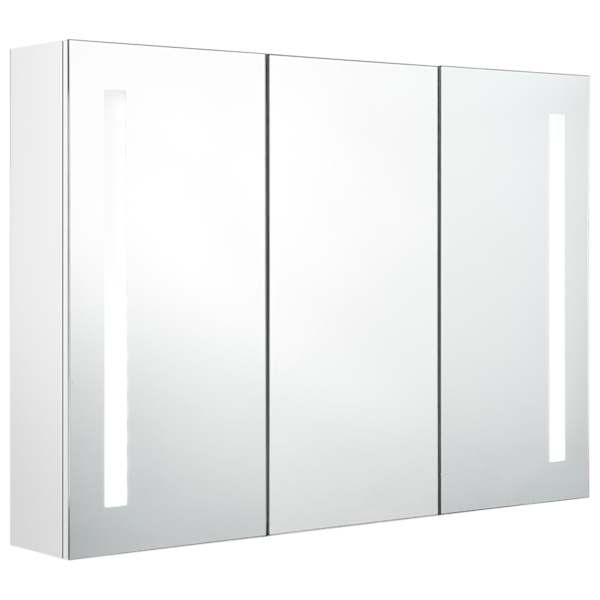 LED vannitoa peegelkapp, 89 × 14 × 62 cm, säravvalge