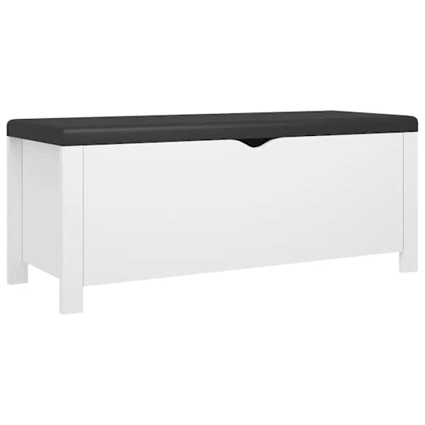 Hoiukast padjaga, valge, 105 × 40 × 45 cm, tehispuit