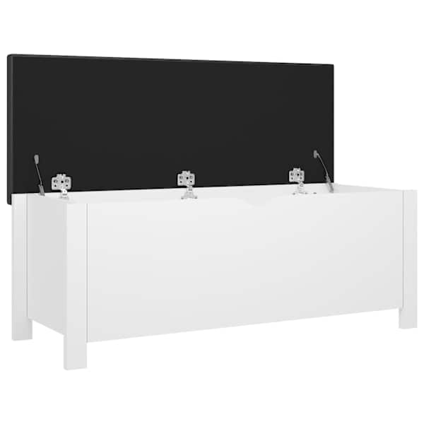 Hoiukast padjaga, valge, 105 × 40 × 45 cm, tehispuit
