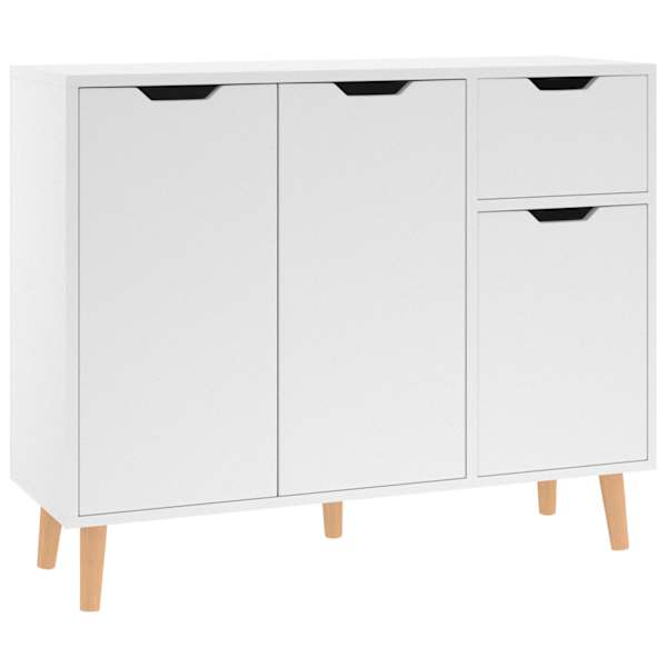 Puhvetkapp, valge, 90 × 30 × 72 cm, tehispuit