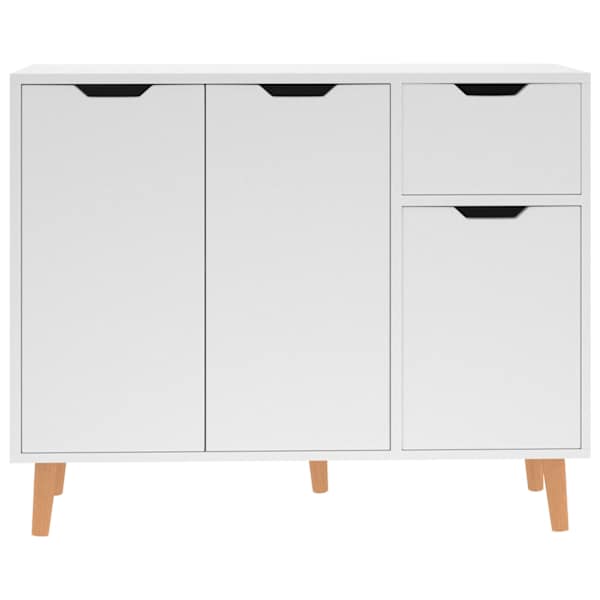 Puhvetkapp, valge, 90 × 30 × 72 cm, tehispuit