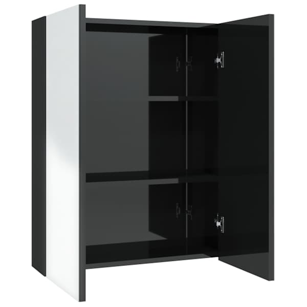 Vannitoa peegelkapp, 60 × 15 × 75 cm, MDF, säravmust