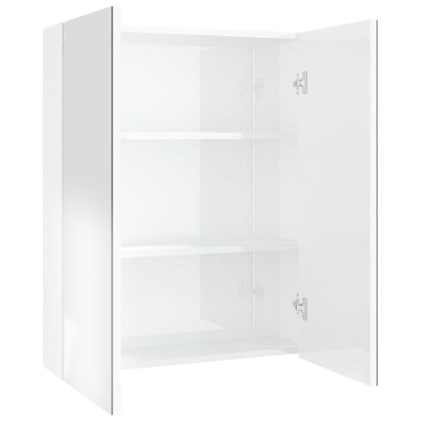 Vannitoa peegelkapp, 60 × 15 × 75 cm, MDF, säravvalge