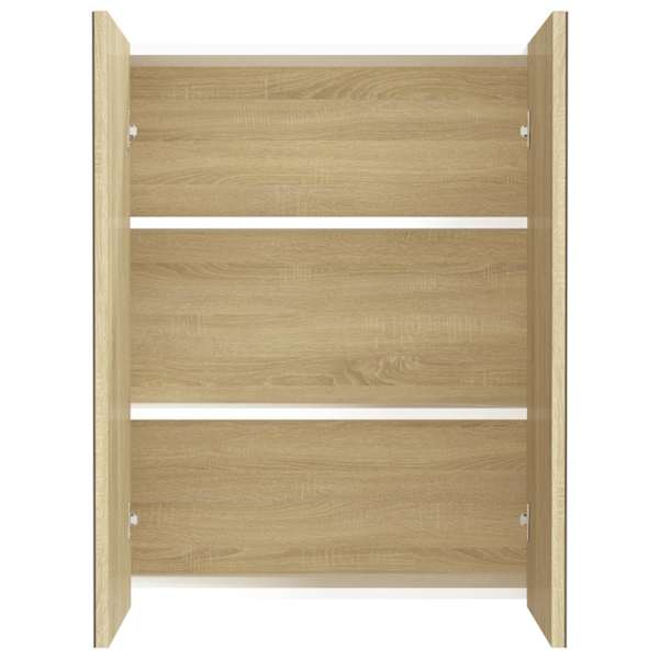 Vannitoa peegelkapp, 60 × 15 × 75 cm, MDF, valge ja tamm