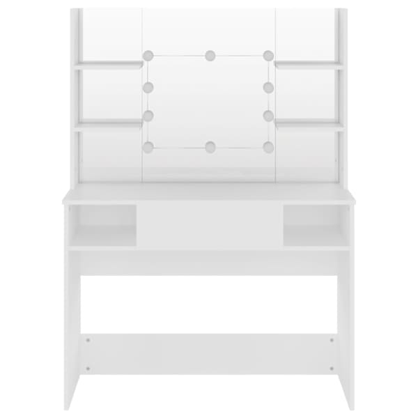 Meigilaud LED-tuledega, 100 × 40 × 135 cm, valge