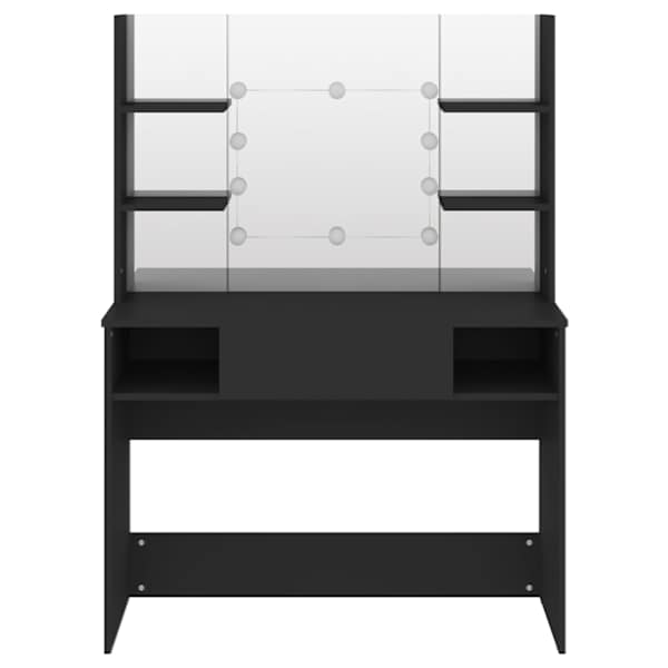 Meigilaud LED-tuledega, 100 × 40 × 135 cm, MDF-plaat, must