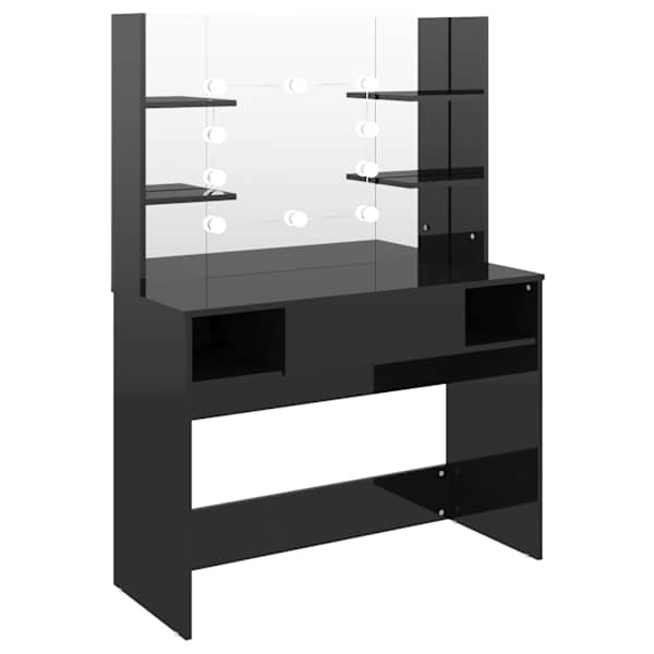 Meigilaud LED-tuledega, 100 × 40 × 135 cm, säravmust