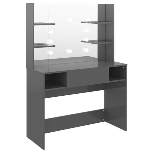 Meigilaud LED-tuledega, 100 × 40 × 135 cm, säravhall