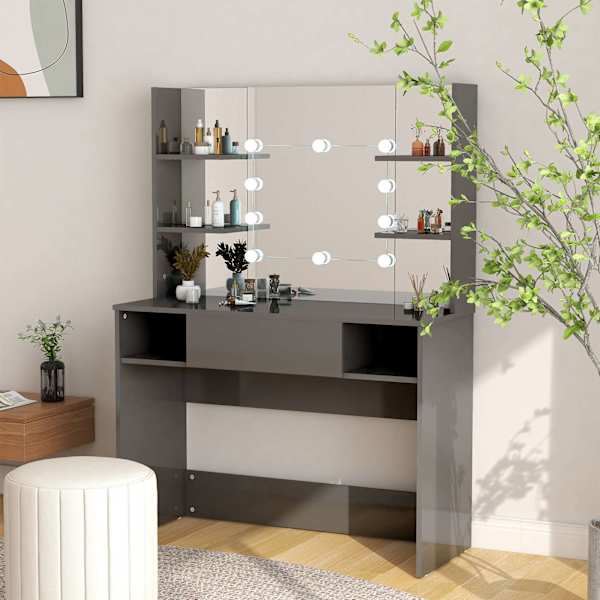Meigilaud LED-tuledega, 100 × 40 × 135 cm, säravhall