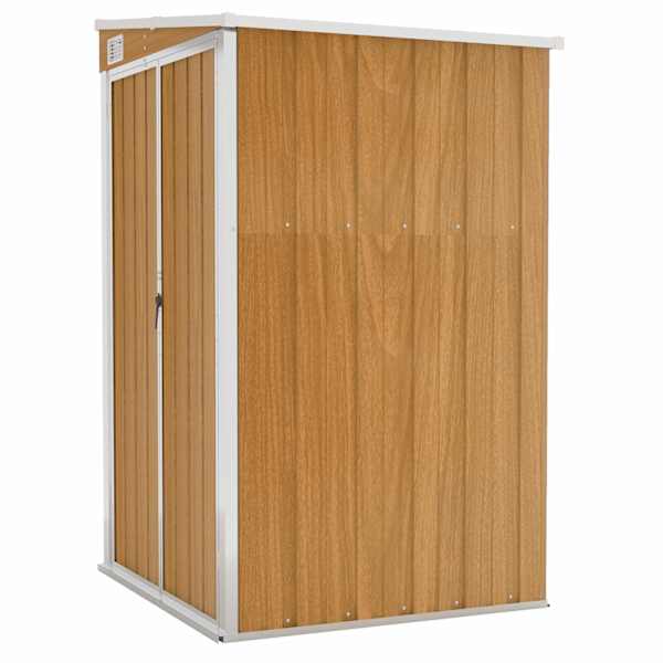 Metallist aiakuur seina äärde 118 × 100 × 160/178 cm – pruun (puiduvälimusega)