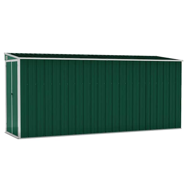 Metallist aiakuur seina äärde 118 × 382 × 160/178 cm – roheline