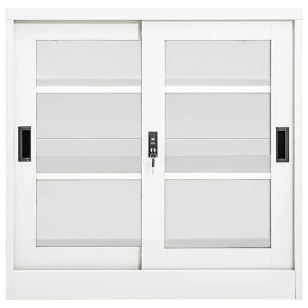 Liugustega kapp, valge, 90 × 40 × 90 cm, teras