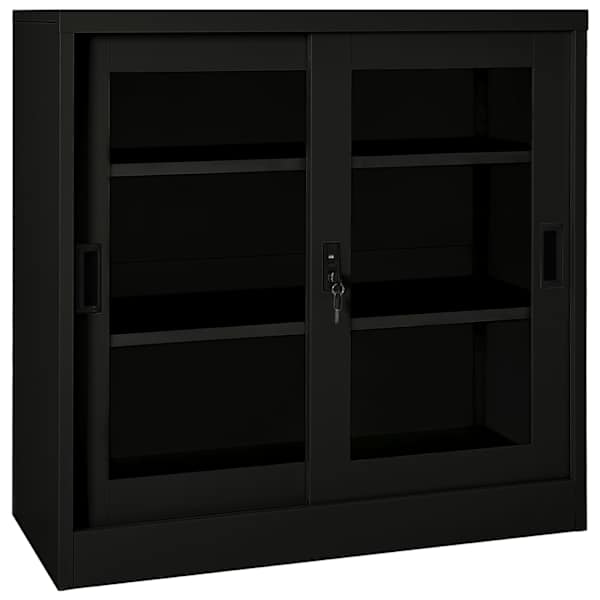 Liugustega kapp, must, 90 × 40 × 90 cm, teras