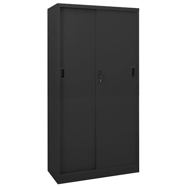 Kontorikapp liuguksega, antratsiit, 90 × 40 × 180 cm, teras