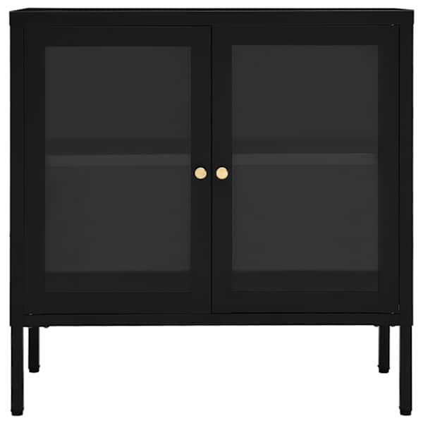 Puhvetkapp, must, 70 × 35 × 70 cm, teras ja klaas