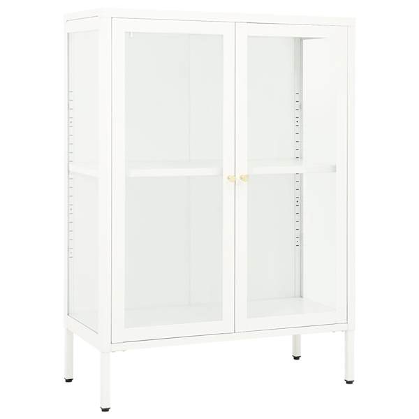 Puhvetkapp, valge, 75 × 35 × 105 cm, teras ja klaas