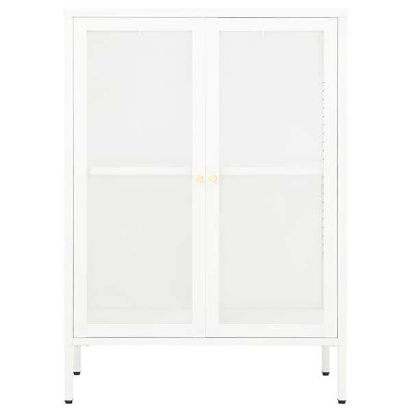 Puhvetkapp, valge, 75 × 35 × 105 cm, teras ja klaas