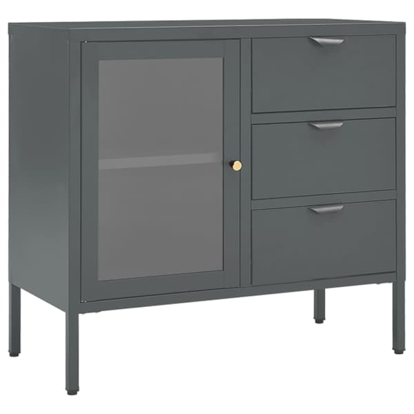 Puhvetkapp, antratsiit, 75 × 35 × 70 cm, teras ja klaas