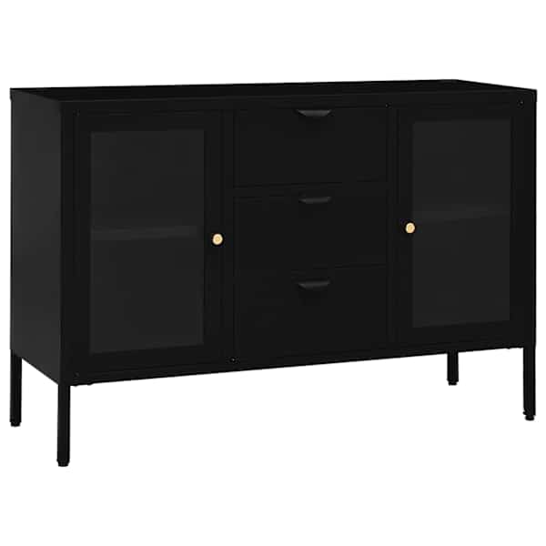 Puhvetkapp, must, 105 × 35 × 70 cm, teras ja klaas