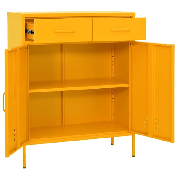 Hoiukapp, sinepikollane, 80 × 35 × 101,5 cm, teras