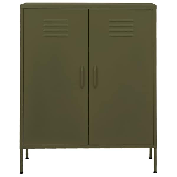 Hoiukapp, oliivroheline, 80 × 35 × 101,5 cm, teras