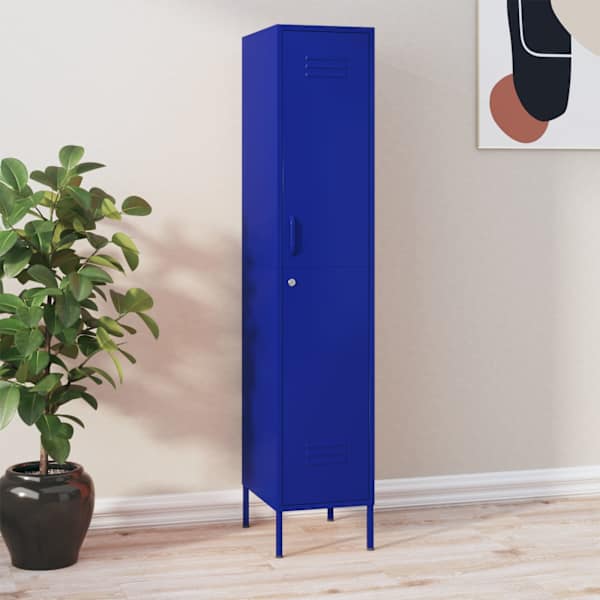 Lukustatav hoiukapp, tumesinine, 35 × 46 × 180 cm, teras