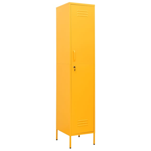 Lukustatav hoiukapp, sinepikollane, 35 × 46 × 180 cm, teras