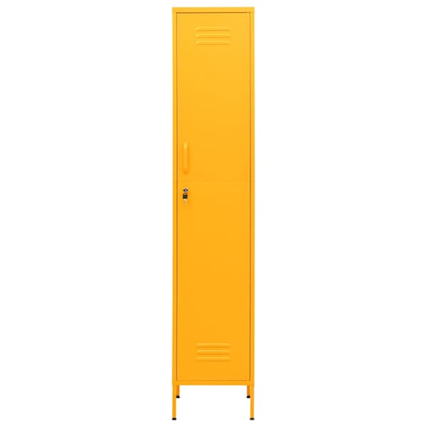Lukustatav hoiukapp, sinepikollane, 35 × 46 × 180 cm, teras