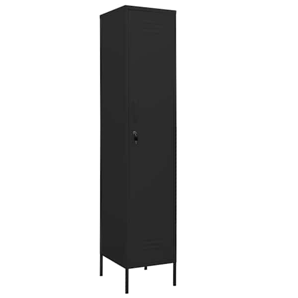 Lukustatav hoiukapp, must, 35 × 46 × 180 cm, teras