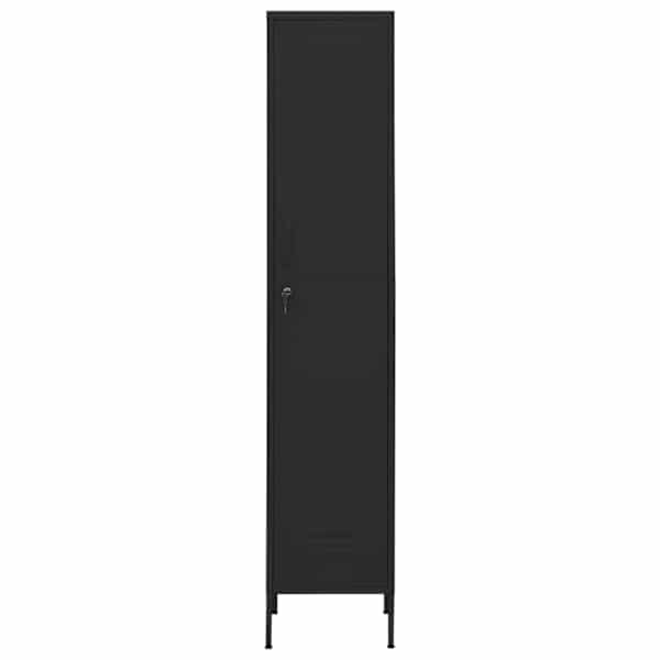 Lukustatav hoiukapp, must, 35 × 46 × 180 cm, teras