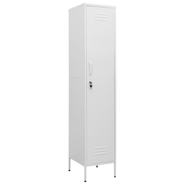 Lukustatav hoiukapp, valge, 35 × 46 × 180 cm, teras
