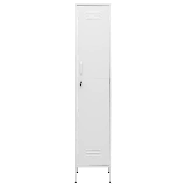 Lukustatav hoiukapp, valge, 35 × 46 × 180 cm, teras