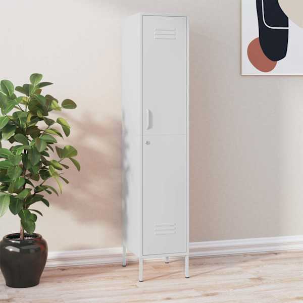 Lukustatav hoiukapp, valge, 35 × 46 × 180 cm, teras