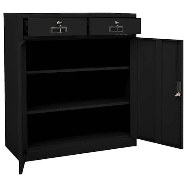 Kontorikapp, must, 90 × 40 × 102 cm, teras