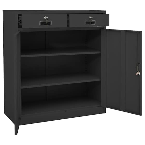 Kontorikapp, antratsiit, 90 × 40 × 102 cm, teras