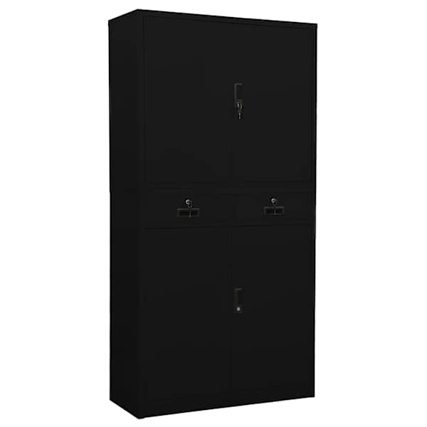 Kontorikapp, must, 90 × 40 × 180 cm, teras