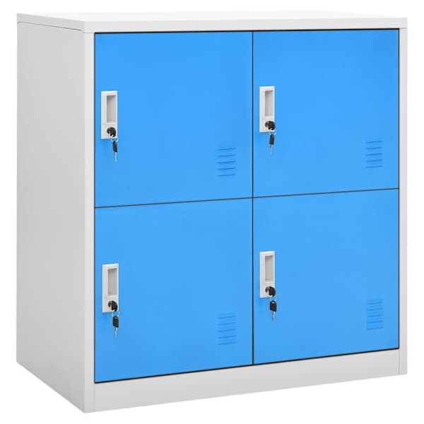 Lukustatav hoiukapp, helehall ja sinine, 90 × 45 × 92,5 cm, teras