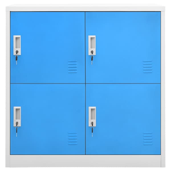Lukustatav hoiukapp, helehall ja sinine, 90 × 45 × 92,5 cm, teras