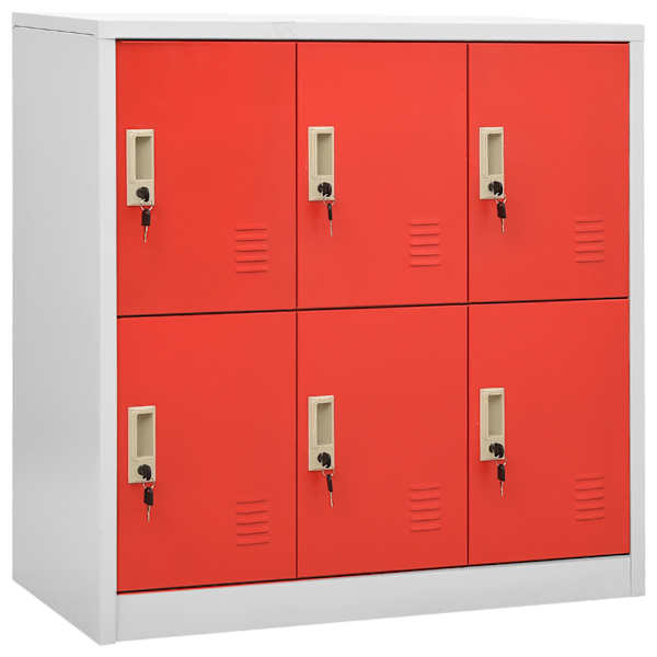 Lukustatav hoiukapp, helehall ja punane, 90 × 45 × 92,5 cm, teras