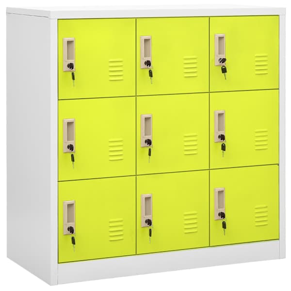 Lukustatav hoiukapp, helehall ja roheline, 90 × 45 × 92,5 cm, teras