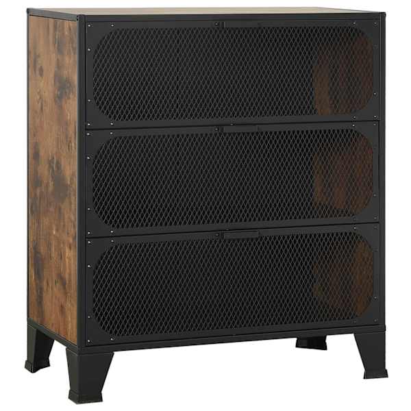 Hoiukapp, maapruun, 72 × 36 × 82 cm, metall ja MDF