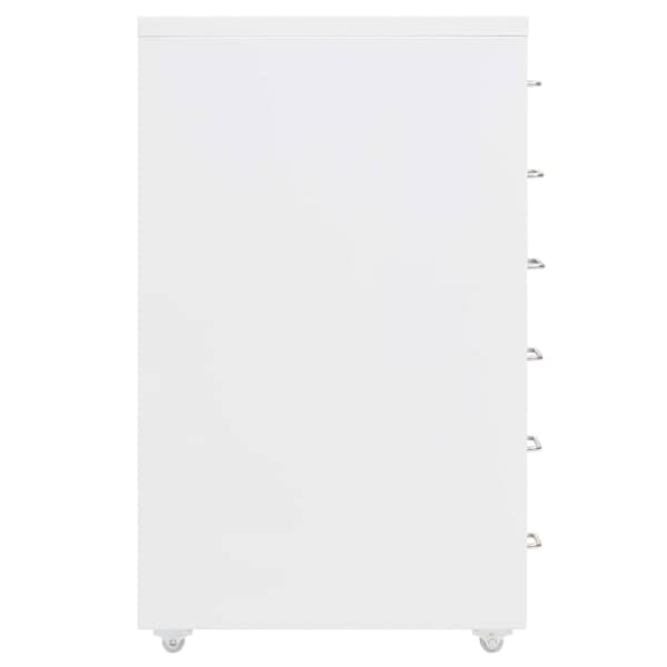 Mobiilne kontorikapp, valge, 28 × 41 × 69 cm, metall