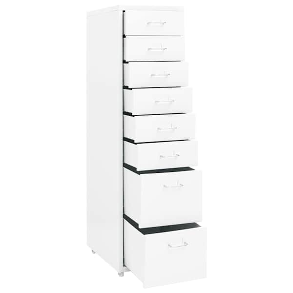 Mobiilne kontorikapp, valge, 28 × 41 × 109 cm, metall