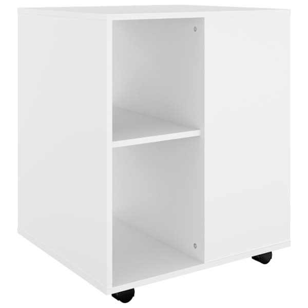 Ratastel kapp, valge, 60 × 53 × 72 cm, tehispuit